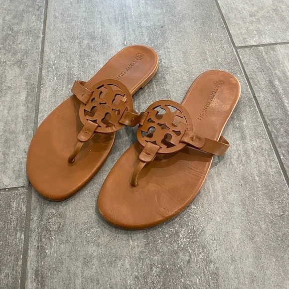 Tory Burch Brown Miller Soft Sandals - Picture 2 of 7